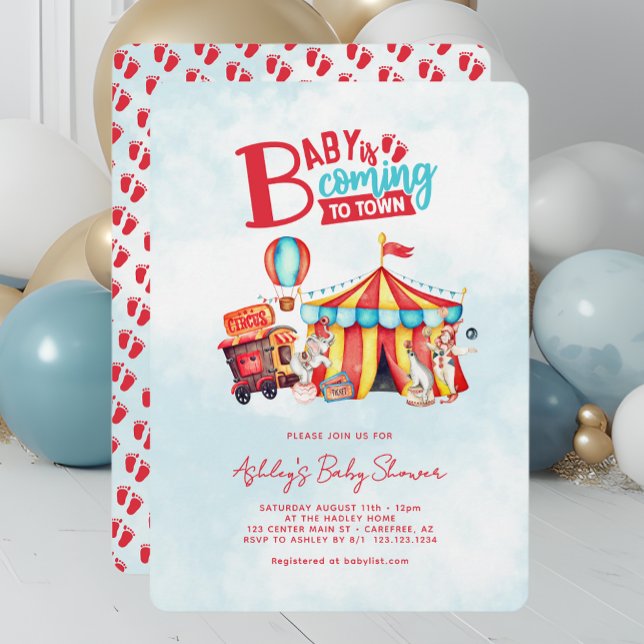 Carnival Circus Baby Shower Einladung (Von Creator hochgeladen)