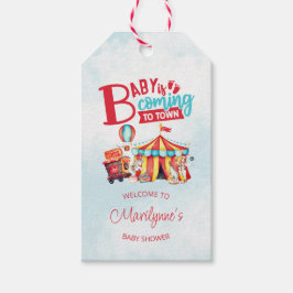 Carnival Circus Blue Baby Dusche Geschenkanhänger