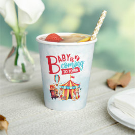 Carnival Circus Blue Baby Dusche Pappbecher