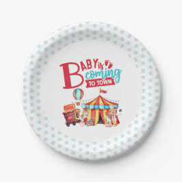 Carnival Circus Blue Baby Dusche Pappteller