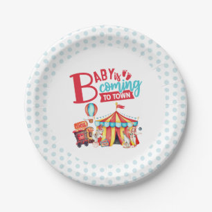 Carnival Circus Blue Baby Dusche Pappteller