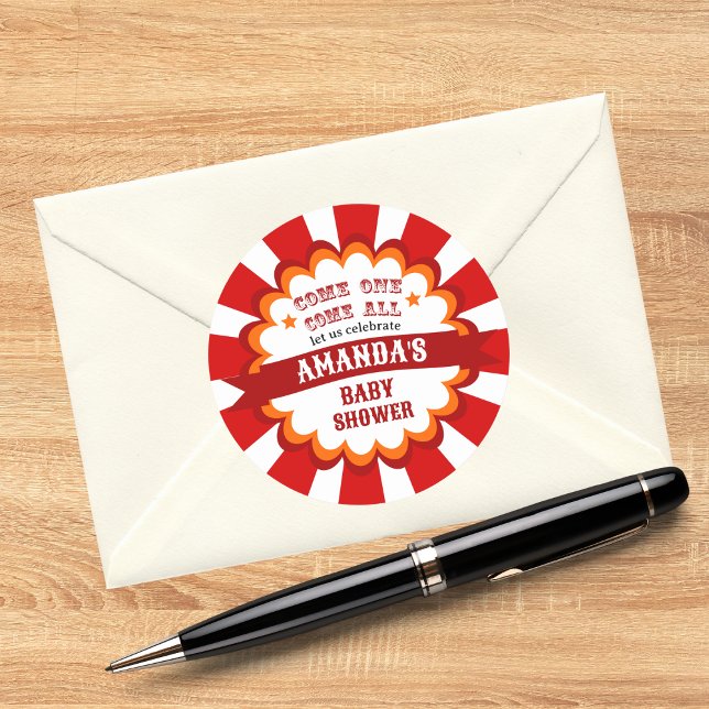 Carnival Circus Festival Kinderdusche Runder Aufkleber (Von Creator hochgeladen)