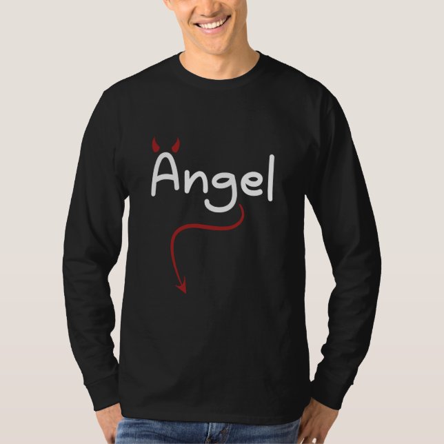 Carnival Costume Devil Angel Couple Love Angel T-Shirt (Vorderseite)