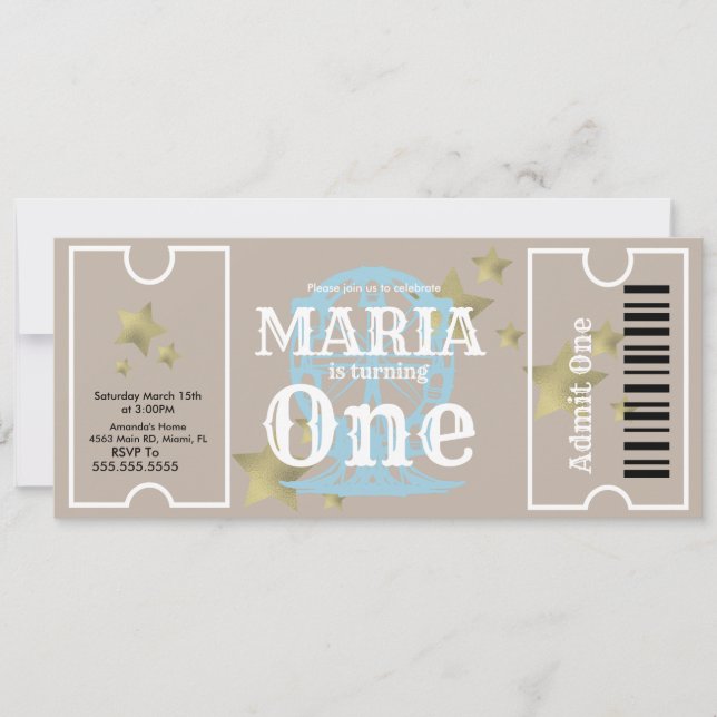 Carnival Ferris Wheel Geburtstag Ticket Party Einladung (Vorderseite)