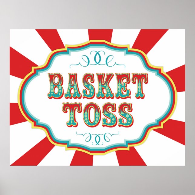Carnival Game Sign Basket Toss Poster (Vorne)
