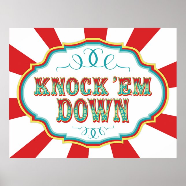 Carnival Game Sign Knoem Down Poster (Vorne)