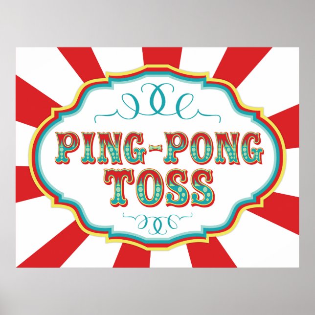 Carnival Game Sign Ping Pong Tos Poster (Vorne)