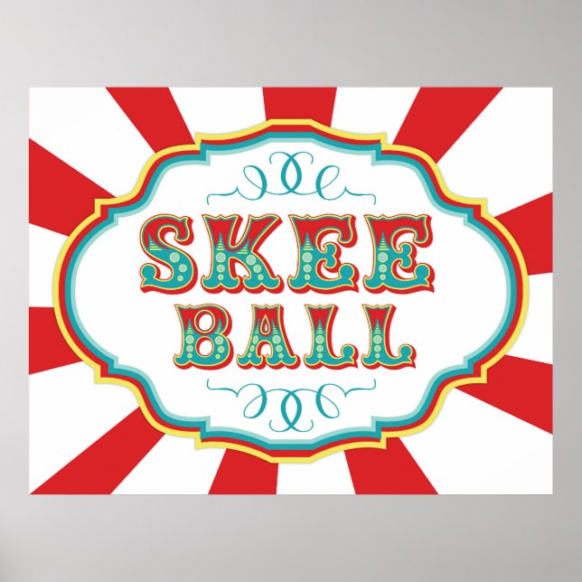 Carnival Game Sign Skee Ball Poster (Vorne)