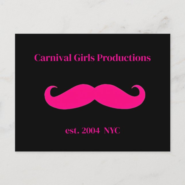 Carnival Girls Productions Mustache Postkarte (Vorderseite)