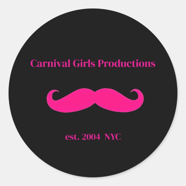 Carnival Girls Productions Mustache Runder Aufkleber (Vorderseite)