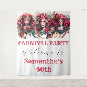 Carnival Ladys Rose Blume Fantasy Federn Glam Wandteppich