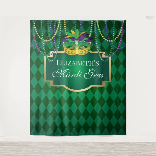 Carnival Mardi Gras Backdrop banner party Wandteppich (Vorderseite)