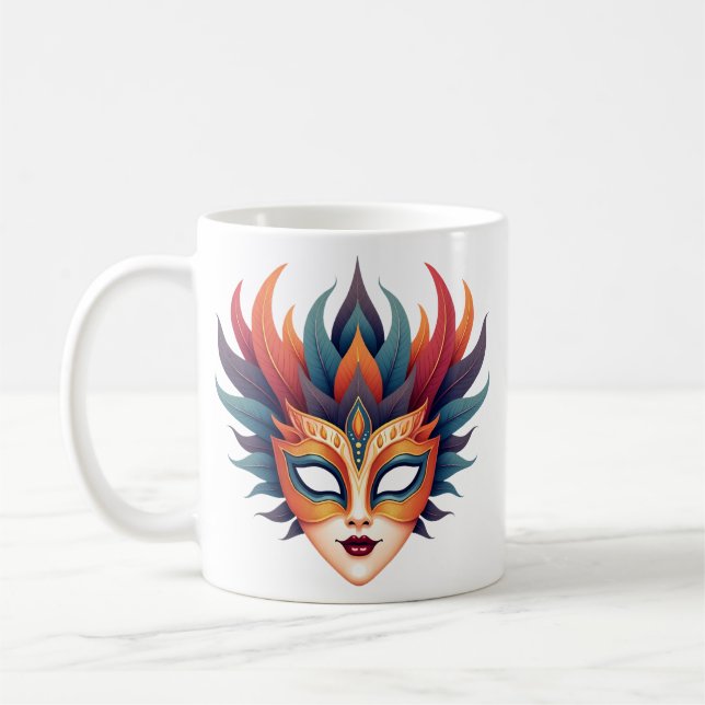Carnival Mask Artistic Coffee Mug Kaffeetasse (Links)
