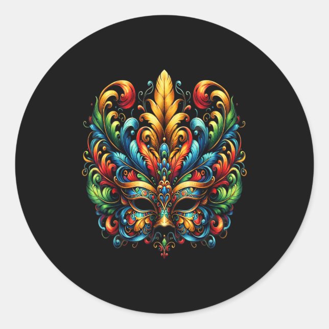 Carnival Mask Brazil Rio  Runder Aufkleber (Vorderseite)