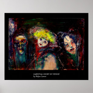 CARNIVAL NIGHT IN VENEDIG Venezianische Masquerade Poster