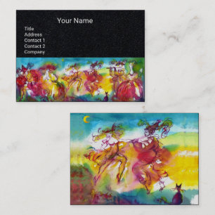 CARNIVAL NIGHT Masquerade Dance, Music Black Paper Visitenkarte