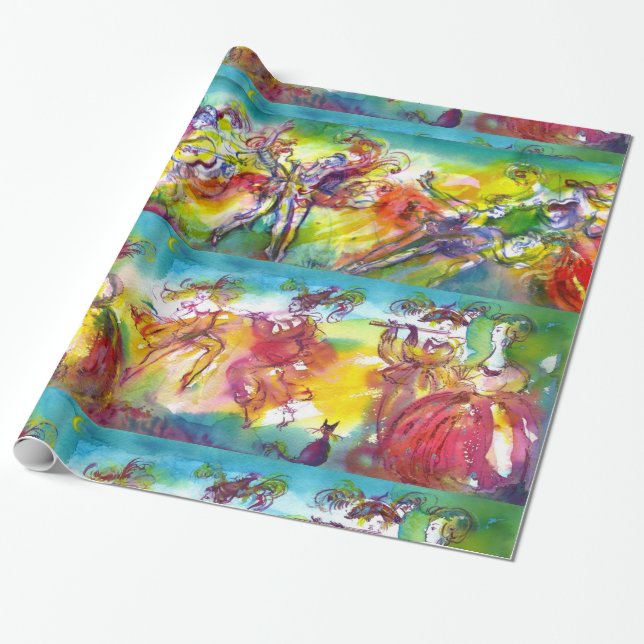 CARNIVAL NIGHT / Venezianische Masquerade, Tanzmus Geschenkpapier (Ungerollt)