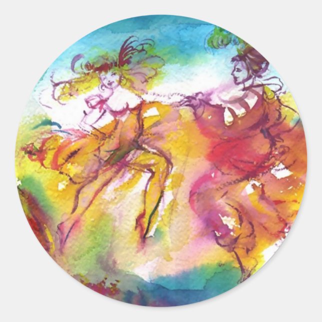 CARNIVAL NIGHT / Venezianische Masquerade, Tanzmus Runder Aufkleber (Vorderseite)