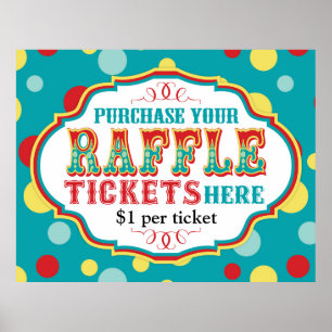 Carnival oder Circus Raffle Ticket Booth Sign Poster