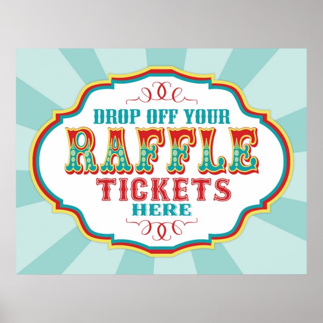Carnival oder Circus Raffle Ticket Booth Sign Poster (Vorne)