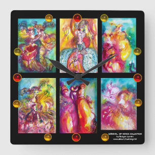 CARNIVAL OF VENICE COLLECTION Tanztheater Quadratische Wanduhr