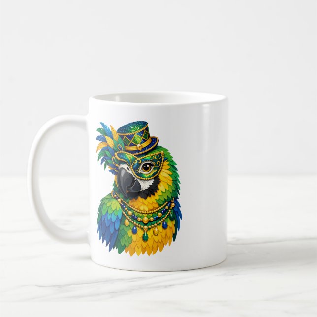 Carnival Parrot Colorful Art Coffee Mug Kaffeetasse (Links)
