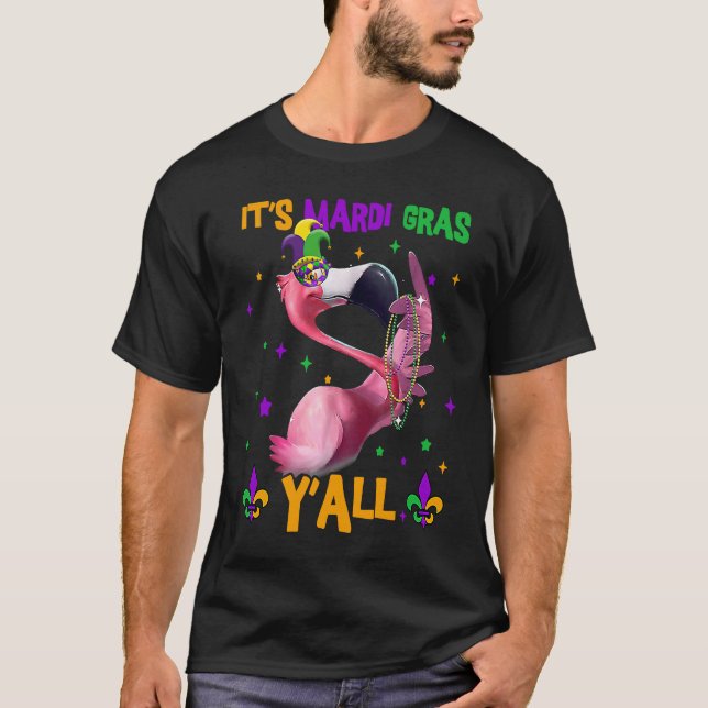 Carnival Party  Flamingo Mardi Gras T-Shirt (Vorderseite)