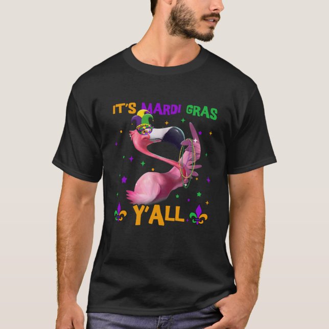 Carnival Party Flamingo Mardi Gras T-Shirt (Vorderseite)