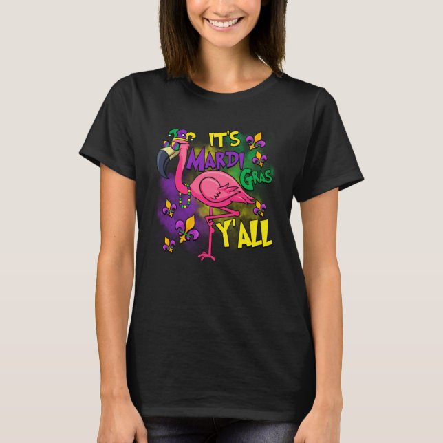 Carnival Party Gift Idea Flamingo Mardi Gras T-Shirt (Vorderseite)