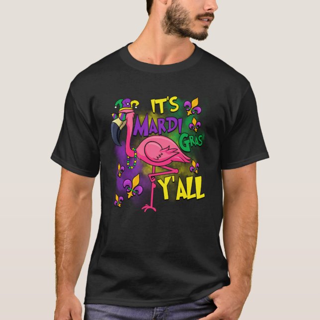 Carnival Party Gift Idea Flamingo Mardi Gras T-Shirt (Vorderseite)