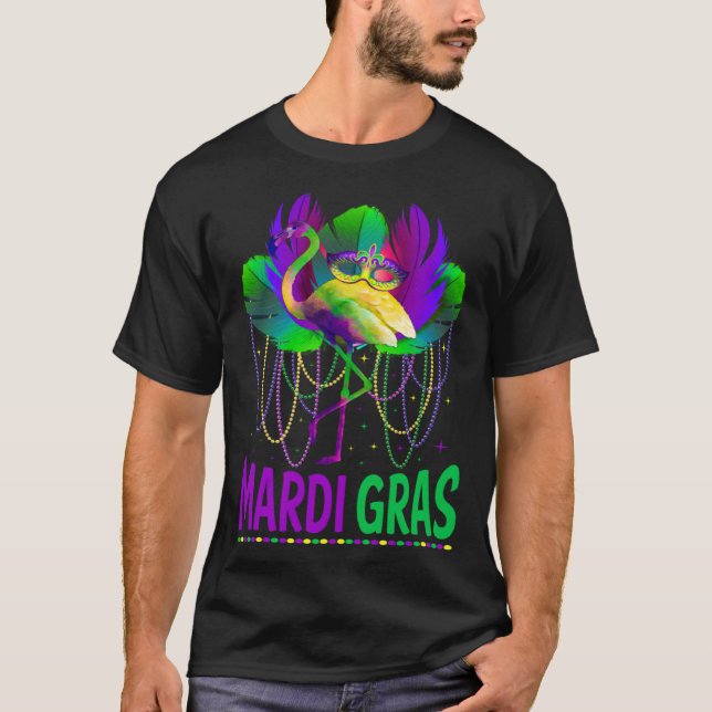 Carnival Party  Idea Flamingo Mardi Gras T-Shirt (Vorderseite)