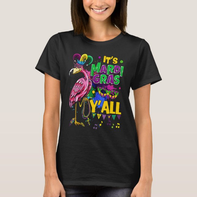 Carnival Party Idee Flamingo Mardi Gras 5 T-Shirt (Vorderseite)