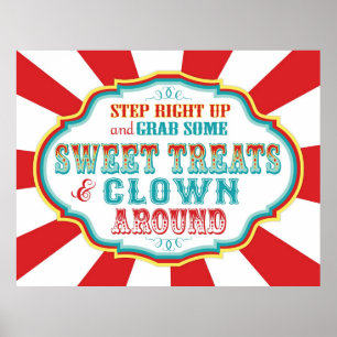 Carnival Sign Clown und Leckereien Poster