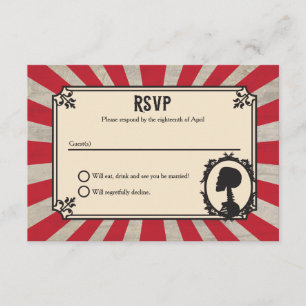 Carnival Skeleton Skull Steampunk Wedding RSVP Karte