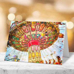 Carnival Swing Ride Foto Vintager Retroblau Himmel Karte