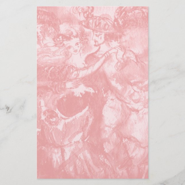 CARNIVAL TANCE, sanftes antikes Rosa Briefpapier (Vorderseite)