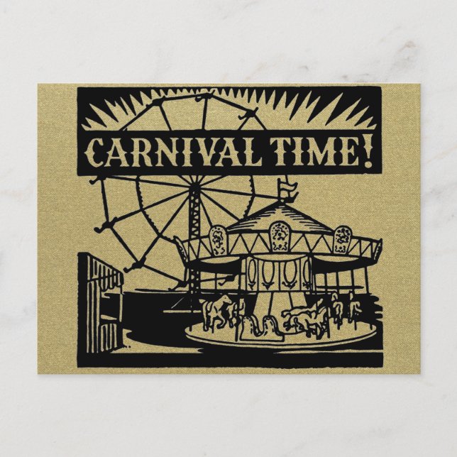 Carnival Time Plain Postkarte (Vorderseite)