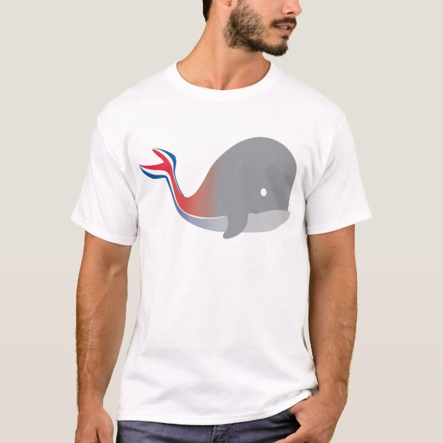 Carnival Whale Schwanz Cartoon T-Shirt (Vorderseite)