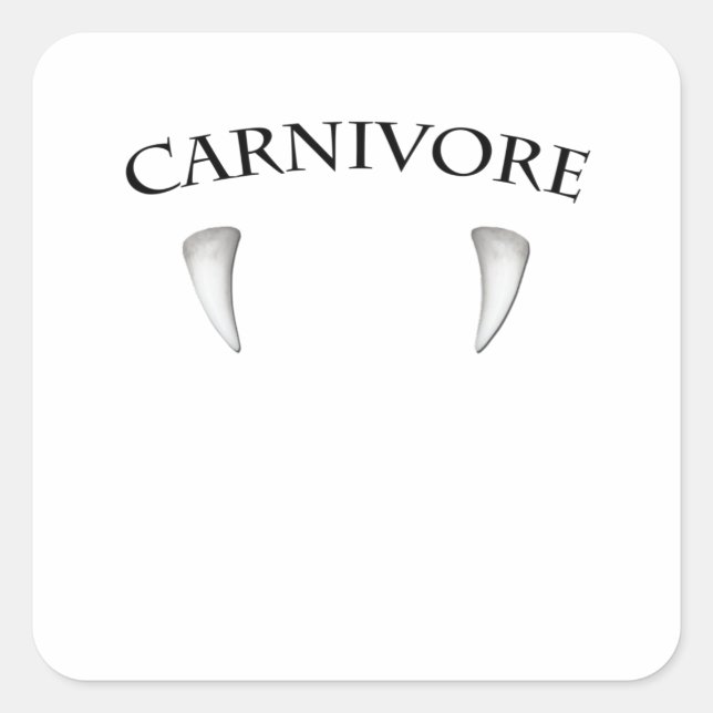 Carnivore Fang Quadratischer Aufkleber (Vorderseite)