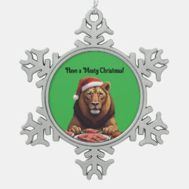 carnivore lion Christmas Snowflake Framed Ornament
