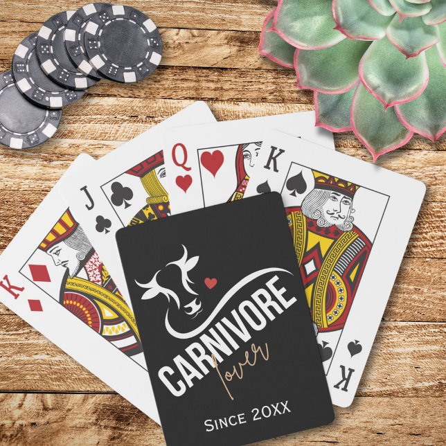 Carnivore Lover Stylish Black Spielkarten (Carnivore Lover playing card set.)