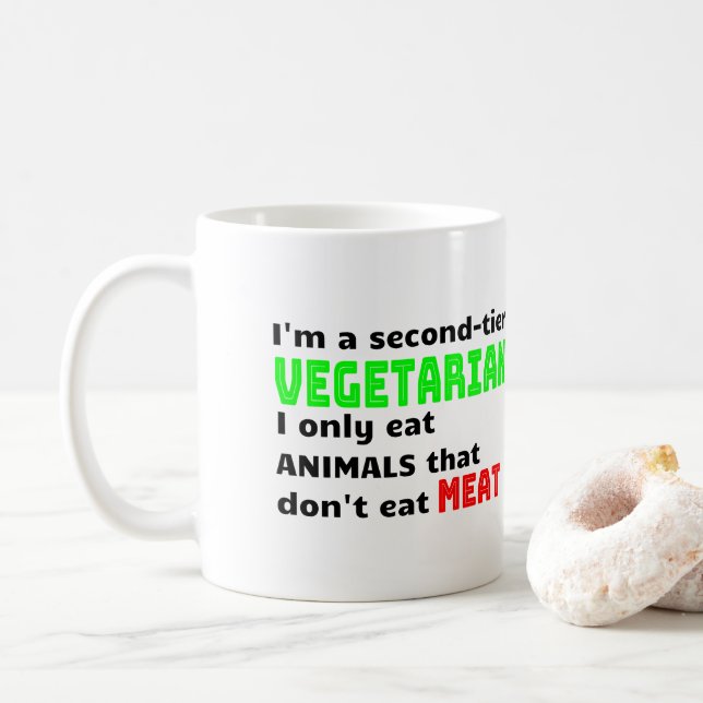 Carnivore Meat Lover Funny Sarcastic Geschenk Kaffeetasse (Mit Donut)