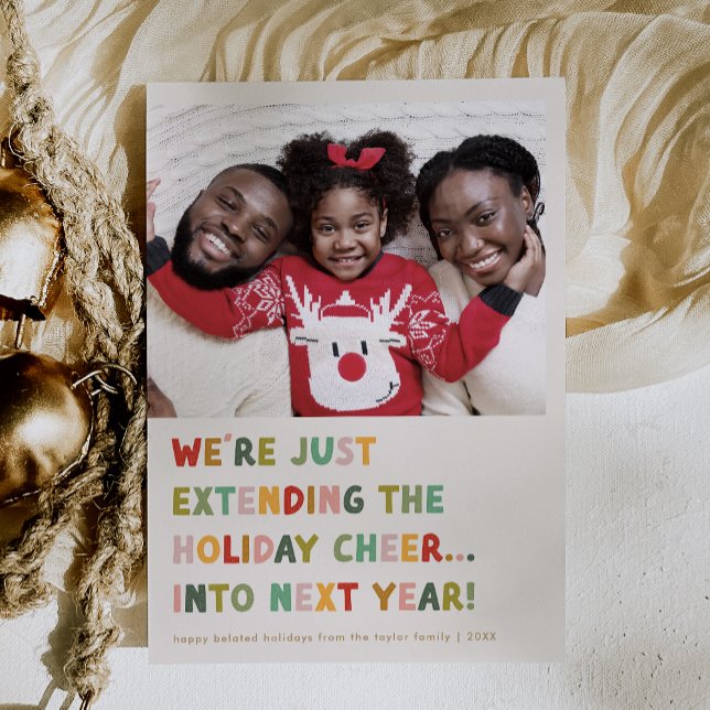 CAROL Cream Niedlich Ende Neujahr Weihnachten (CAROL Cream Cute Late New Years Funny Christmas Holiday Card)