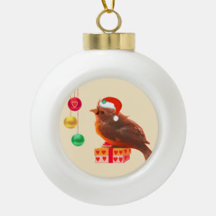 Carol Little Bird Keramik Kugel-Ornament