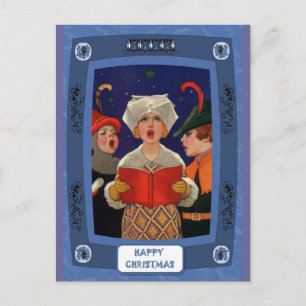 Carol Singen - Stille Nacht traditionelle Weihnach Feiertagspostkarte