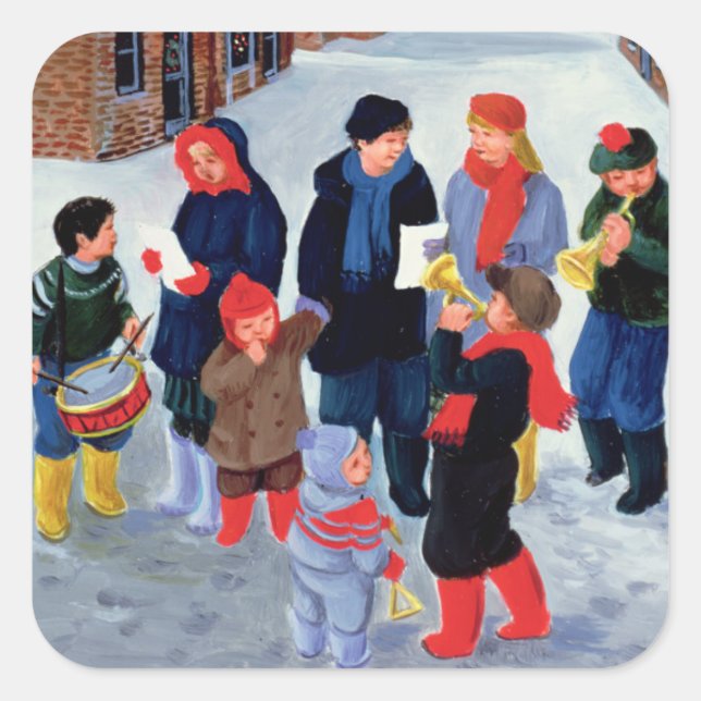 Carol Singers Quadratischer Aufkleber (Vorderseite)