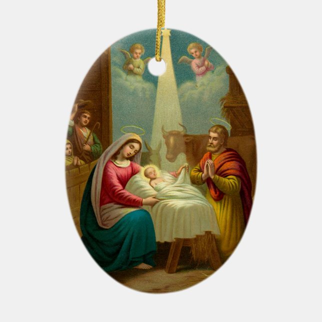Carol-Verzierung KRW O heilige Nachtweihnachts Keramikornament (Vorne)
