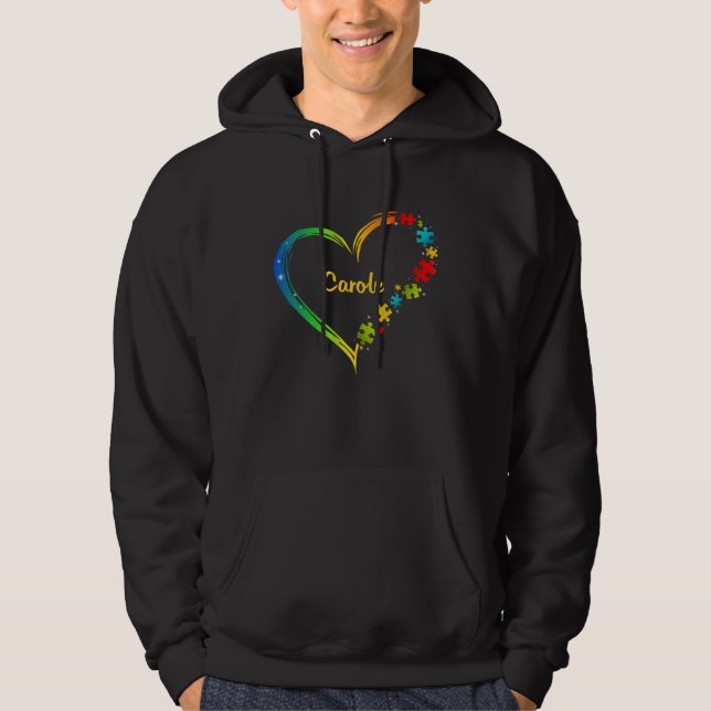 Carole autism awareness heart puzzle idea 2020 hoodie (Vorderseite)