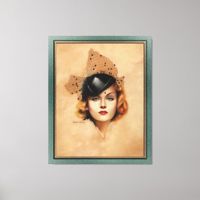 Carole Lombard Portrait von Charles Gates Sheldon Leinwanddruck (Vorderseite)