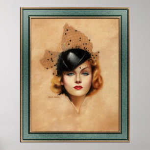 Carole Lombard Portrait von Charles Gates Sheldon Poster